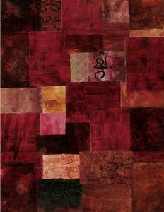 Karmesinrotes Patchwork Abstrakt von Deb Chaney