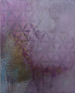 Violett-goldenes Blumenleben von Deb Chaney