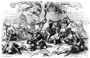 Dreißig französische Ritter kämpfen gegen die Engländer, Bretagne, Frankreich, 1351, 1882-1884