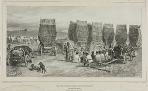 Rastplatz eines moldawischen Karawanentransports von Kohle, Bessarabien, 5. August 1837 von Denis Auguste Marie Raffet