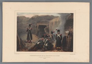 Militärs bei einem Minengang, 1832 von Denis Auguste Marie Raffet