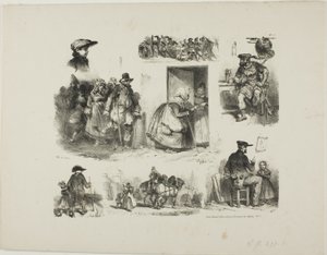 Blatt mit Skizzen von Denis Auguste Marie Raffet