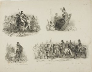 Blatt mit Skizzen von Denis Auguste Marie Raffet