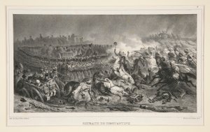 Die 2. leichte Kavallerie widersteht dem Ansturm der Araber, aus einem Satz von sechs, betitelt Retraite de Constantine