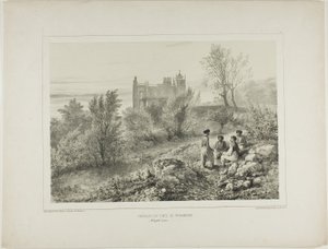 Das Schloss von Graf Woronzoff, Aloupka, Krim, 12. August 1837 von Denis Auguste Marie Raffet