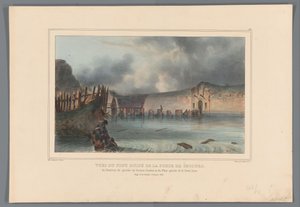 Zerstörte Brücke, 1832 von Denis Auguste Marie Raffet