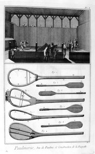 Real Tennis und der Bau von Schlägern, 1751-1777 von Denis Diderot