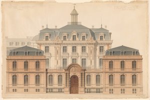 Präsentationszeichnung des Hôtel de Camondo von Denis Louis Destors