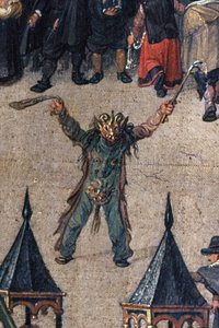 Der Triumph der Erzherzogin Isabella im Ommegang in Brüssel am 31. Mai 1615, Detail einer Figur im Teufelskostüm, 1615 (Detail)