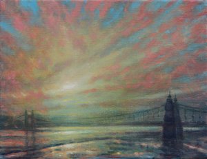 Sonnenuntergang an der Hammersmith-Brücke