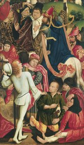 Ritter und Soldaten spielen um Christi Gewand