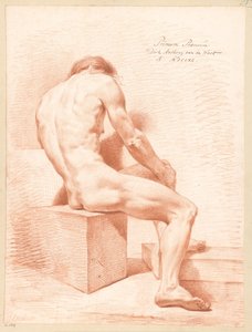 Sitzender männlicher Akt, von hinten gesehen (1. Preis 1790)