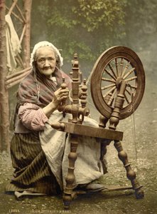 Irisches Spinnrad, County Galway, 1890
