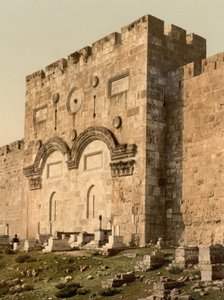 Das Goldene Tor (Außenansicht), Jerusalem, Heiliges Land, ca. 1890-ca. 1900