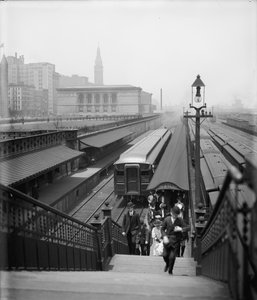 Ankunft in Chicago aus den Vororten, ca. 1907 von Detroit Publishing Co.