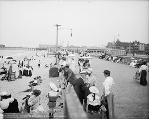 Promenade und Strand, Asbury Park, ca. 1905 (s/w Foto)