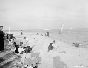 Am Ufer der Biscayne Bay, Miami, Florida, um 1905