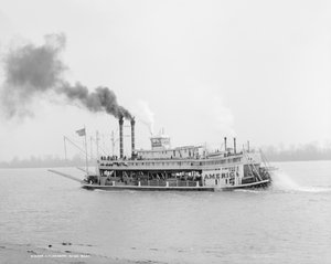 Flussboot, Mississippi River, USA, um 1906