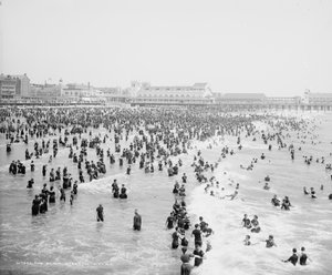 Der Strand, Atlantic City, ca. 1904 (s/w Foto)