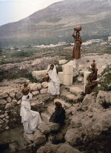 Der Brunnen der Samariter in Nablus, ca. 1900