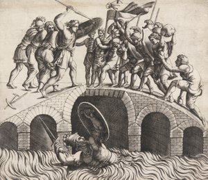Horatius Cocles rettet sich schwimmend, 16. Jahrhundert