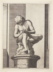 Junge, der sich einen Dorn aus dem Fuß zieht (Spinario) von Diana Scultori