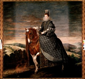 Reiterporträt von Königin Margarita von Österreich