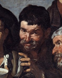 Der Triumph des Bacchus oder „Die Betrunkenen“ (Detail eines betrunkenen Gesichts)