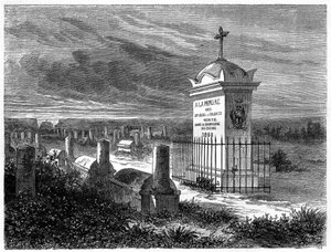 Ansicht des französischen Friedhofs in Peking (Beijing), China. Gravur nach einer Zeichnung von Lancelot, in „Le Tour du Monde, Nouveau journal des Voyages“, herausgegeben von Edouard Charton, Paris von Dieudonne Auguste Lancelot