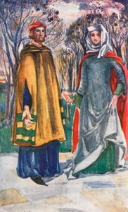 Ein Mann und eine Frau aus der Zeit von Edward I. (1272-1307)