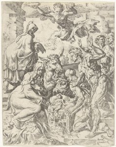 Anbetung der Hirten von Dirck Volckertsz. Coornhert (attributed to)