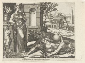 Geduld als Sieger des Glücks von Dirck Volckertsz. Coornhert (attributed to)