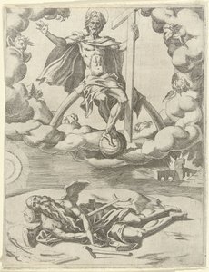 Christus überwindet die Zeit von Dirck Volckertsz. Coornhert (possibly)