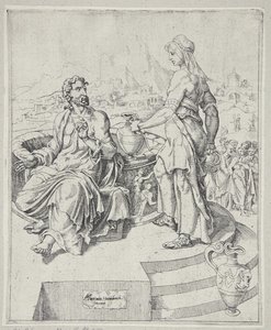 Christus und die Samariterin von Dirck Volckertsz. Coornhert