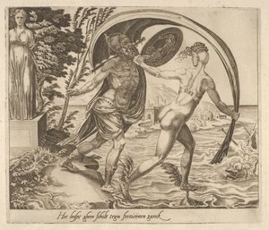 Ein Schild ist nutzlos, wenn das Glück sich abwendet, ca. 1560 von Dirck Volkertsen Coornhert