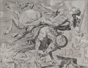 Die Welt verteilt die Gerechtigkeit, aus Die ungebändigte Welt, Platte 1, 1550