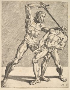 Zwei Fechter, aus Fechter, Platte 7, 1552