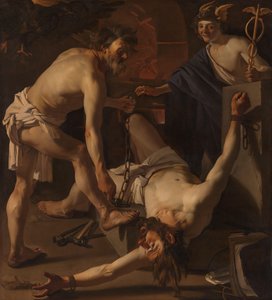 Prometheus wird von Vulkan angekettet von Dirck van Baburen