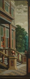 Eine dekorative Sequenz: Eine Außentreppe von Dirck van Delen