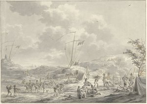 Lager des russischen Heeres in Callantsoog im Jahr 1799 von Dirk Langendijk