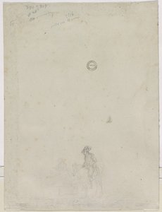 Skizze von Bauern an einem Brunnen (verso)