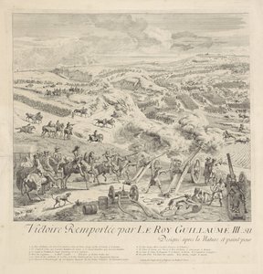 Schlacht bei Drogheda an der Boyne, 1. Juli 1690 (linkes Blatt)