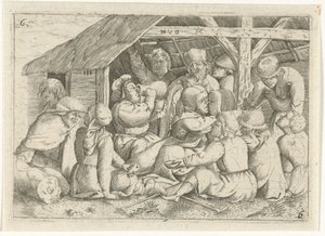 Bettler bei einer Mahlzeit in einer Hütte von Dirk van Hoogstraten