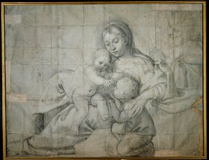 Heilige Familie in Ruhe mit dem kleinen Johannes dem Täufer