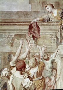 Geschichte der Heiligen Cäcilia: Almosen der Heiligen Cäcilia, Detail (Fresko) von Domenichino
