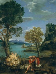 Landschaft mit Moses und dem brennenden Dornbusch
