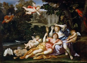 Rinaldo präsentiert Armida einen Spiegel von Domenichino