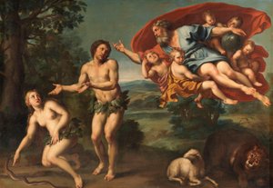 Die Vertreibung Adams und Evas von Domenichino