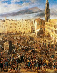 Piazza del Mercato in Neapel (Detail) von Domenico (1612 75) Gargiulo