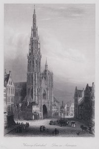 Kathedrale von Antwerpen von Domenico (after) Quaglio